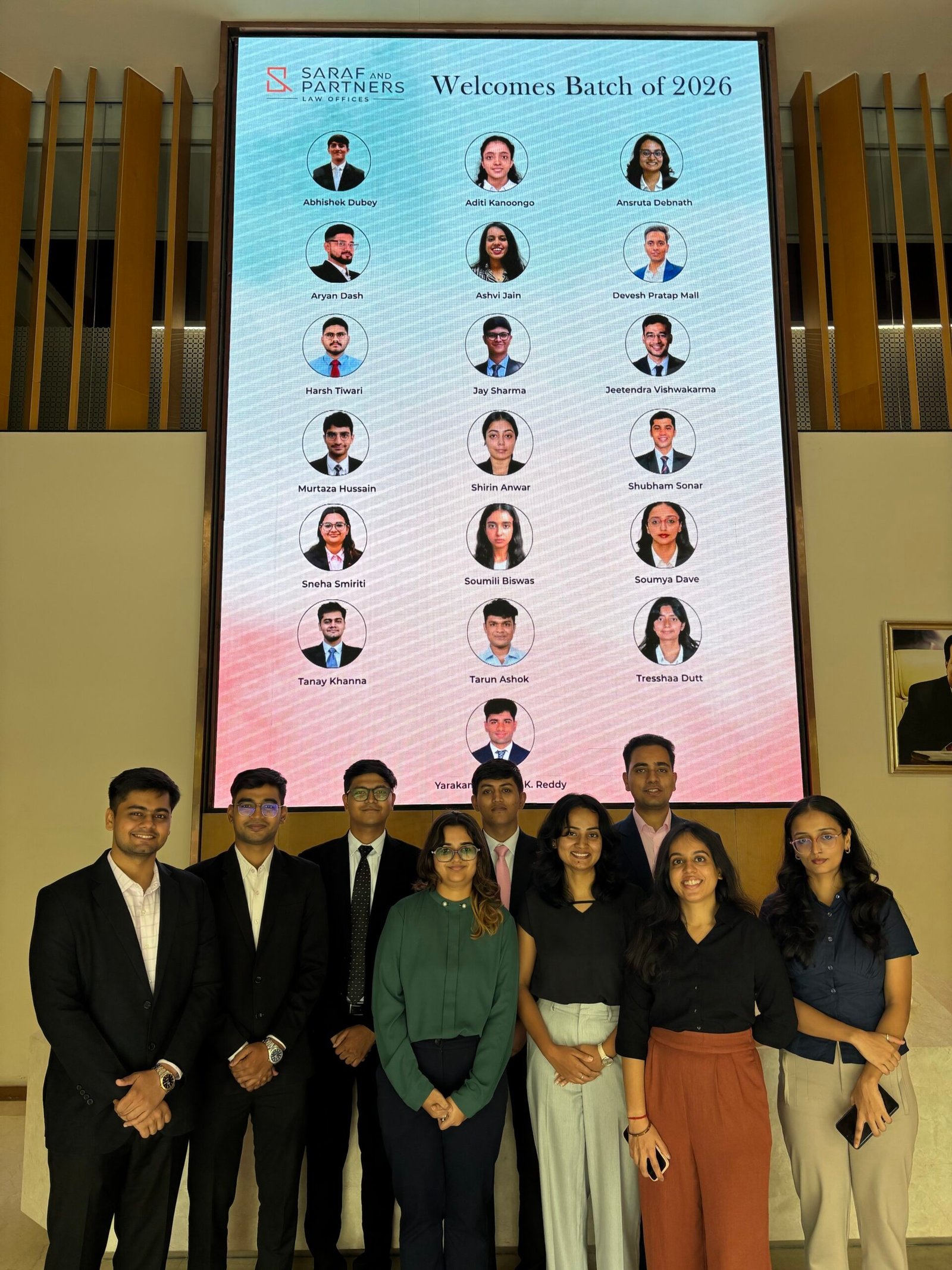 Saraf and Partners Welcomes 19 Law Graduates as Part of its 2026 Recruitment Programme