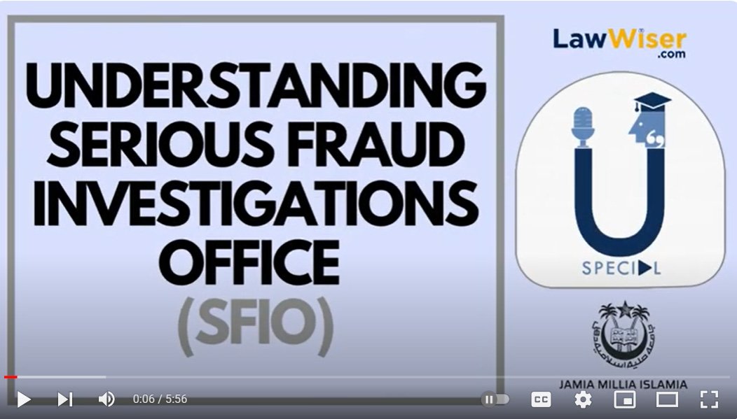 Understanding Serious Fraud Investigations Office (SFIO) | U-Special | LawWiser #sfio